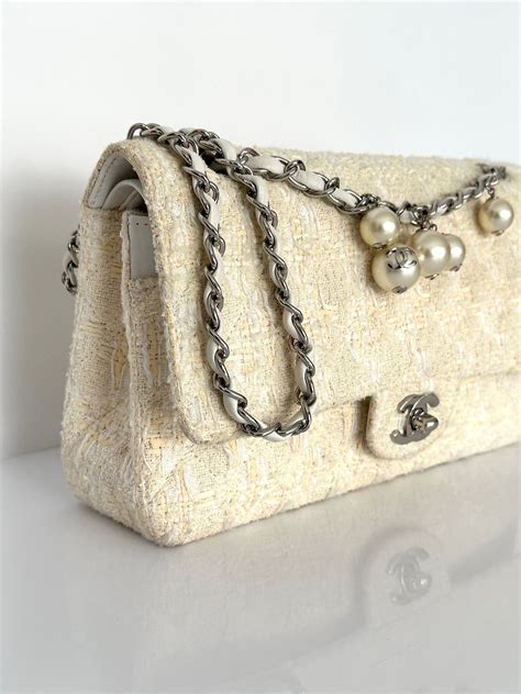 white tweed chanel bag|chanel tweed bag price.